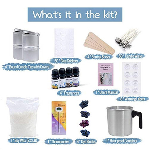 Kit Para Hacer Velas: El Kit De Cera De Soja Para Velas De C 1