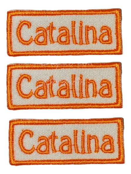 Parche Aplique Nombre Etiqueta Bordado 2x6 Cms Pack X 15 1