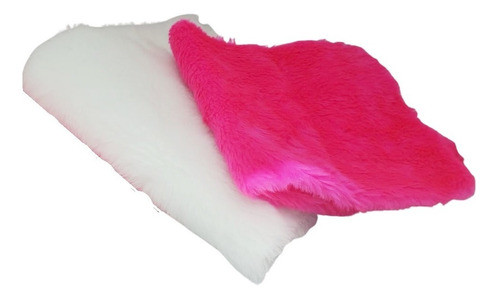 Kit 2 Tapetes Pelúcia P/ Manicure Foto Rosa Pink/ Branco 0