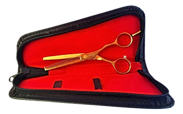 Tijera Peluquería Profesional Fortex Dorada De Pulir 5.5 0