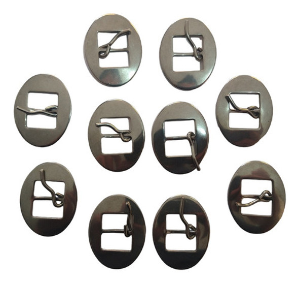 Kit 10 Fivelas Oval Inox 16mm Para Arreatas Em Geral 0 Kit 10 Fivelas Oval Inox 16mm Para Arreatas Em Geral 0
