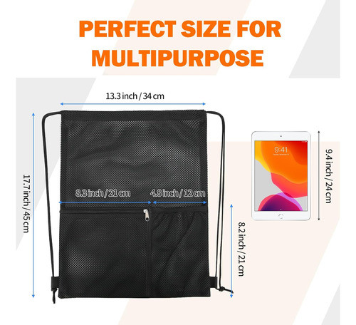 Bolso De Malla Para Nadar, Negro, Pack De 2 Unidades 1