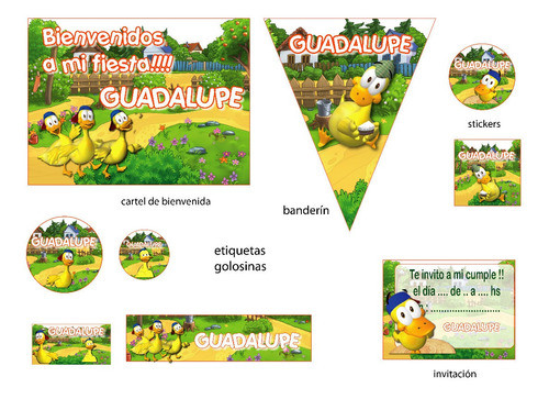 Combo Cumpleaños Patito Juan De Biper Y Sus Amigos Personali 0