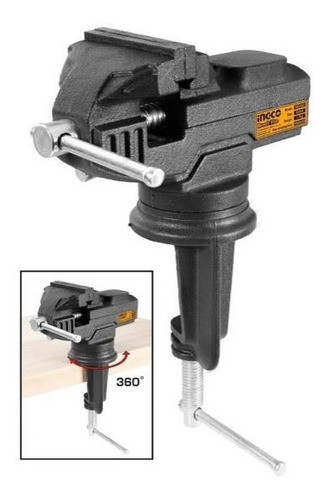 Morsa De Banco Mesa 60mm Giratoria Joyero Cerrajero Ingco 0