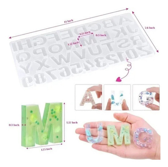 . Formas De Silicone De Alfabeto Para Chaveiro De Resina 1
