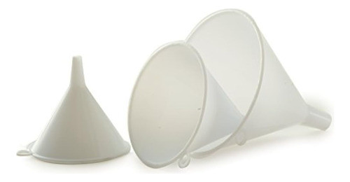 Embudo De Plástico Norpro, Juego De 3, Juego De Tres, Blanco 1