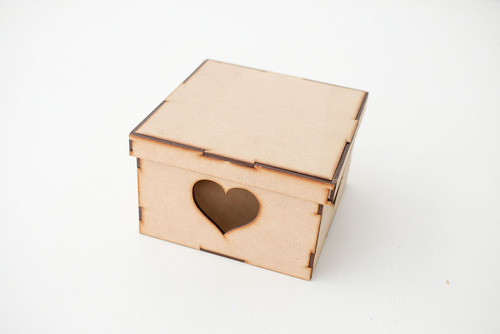Cajas Caladas 15x15 Corazón Love Fibrofacil X3u 1