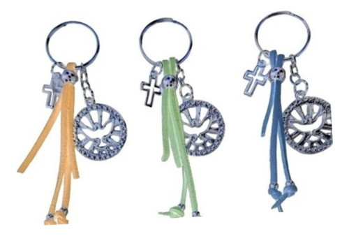 Souvenir Bautismo 20 Llaveros De Gamuza  Dije Eapiritu Santo 0