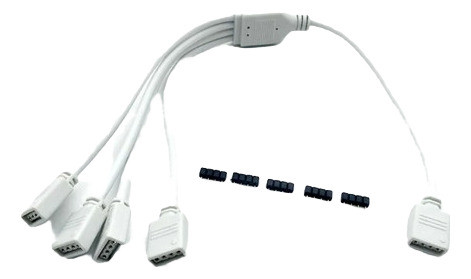 Cabo Splitter 1 Para 4 Hub Rgb 4 Pinos 12v Pc Led 0