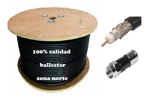 Cable Coaxil Rg 6 X 85 Mts Armado Tv Tda Hd Calidad Al 100% 0