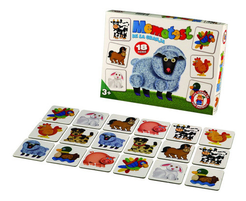 Juego Memotest De La Granja Memoria Infantil Cartón Ruibal 0