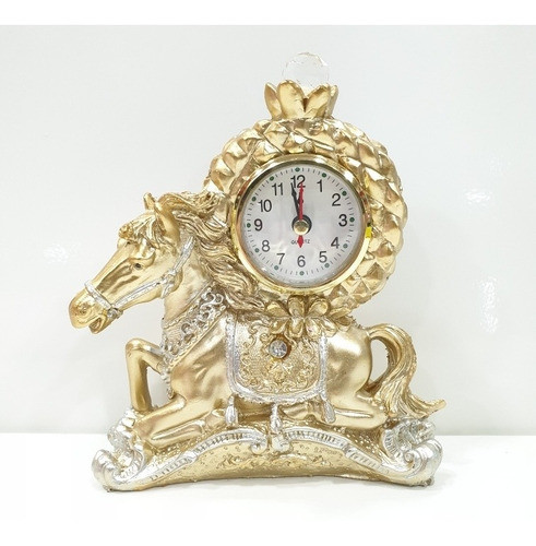 Reloj De Mesa Caballo Resina 17cm A Pila 0
