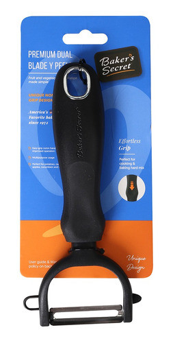 Peladro De Acero Inoxidable 18 Cm Negro Baker`s Secret 0