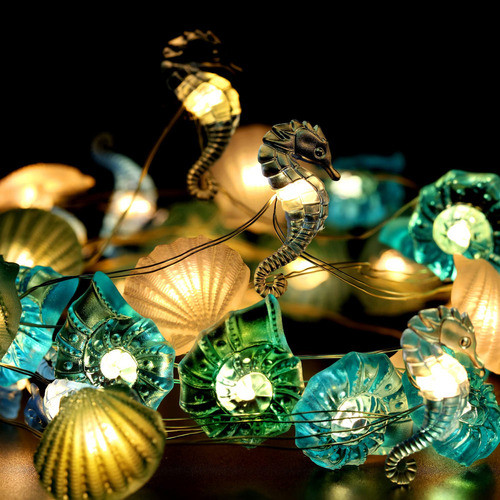 Guirnalda De Luces De Playa, Ocano Nutico, Concha Marina, Ca 0