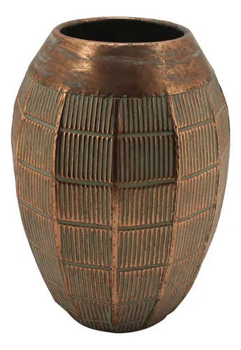 Vaso Decorativo De Chão Rústico Metal Bronze 35cm Cr0173 Btc 0