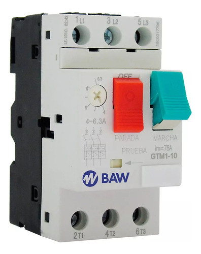 Guardamotor Baw 1.60a A 2.50a P/riel Din Eba 0