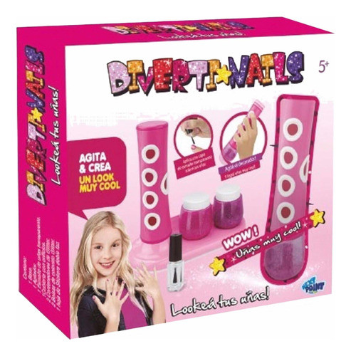 Divertinails Juego Para Decorar Y Crear Uñas Glitter Brillo 0