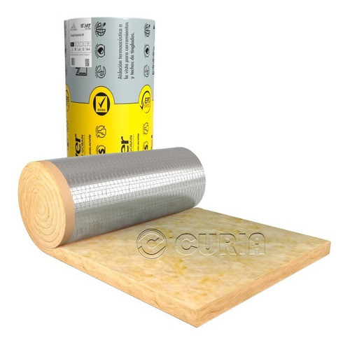Pack Lana De Vidrio Aluminio Tensado 80mm + Red 14,4m2 Curia 1