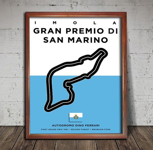 Poster Fórmula 1 Circuito Imola En Cuadro Para Colgar 0