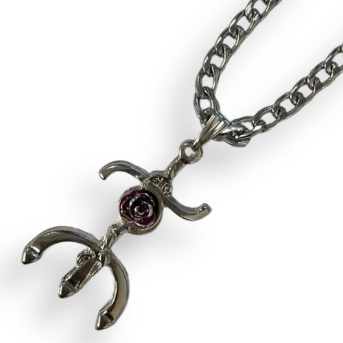 Colar Corrente Maria Mulambo Tridente 3,80 Cm Níquel 0