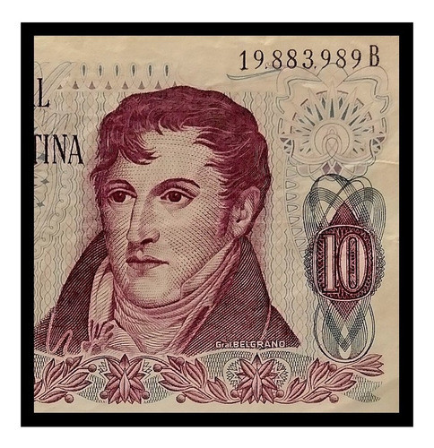 Argentina Billete 10 Pesos Ley 1972 Serie B Mb Bot 2343 0