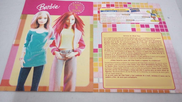 'album Barbie Color & Style. Panini. 2006. Vacío 1