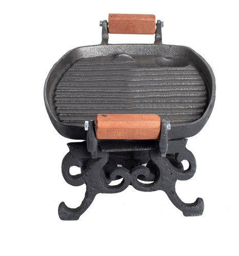 Brasero De Mesa Fundición Infernillo C/mechero Grande Bbqarg 1