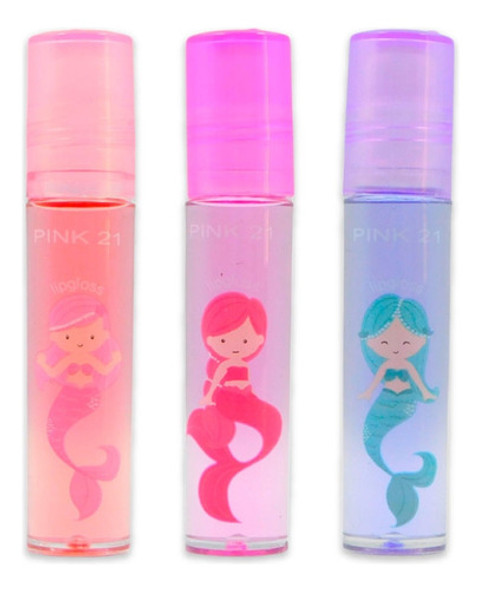 Brillo Labial Frutales Roll On Mermaid Fantay Pink 21 1