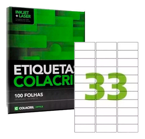 Etiqueta Nº33 100 Folhas Colacril 0