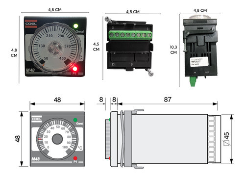 Controlador De Temperatura Analógico M48 Coel 0 A 450c 1