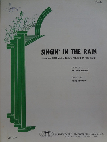 Partitura Piano Singin' In The Rain  Filme Cantando Na Chuva 0