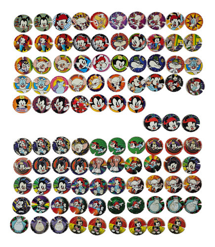 Lote 99 Tazos Brillatazos Animaniacs Brillantes Pepsico Oscu 0