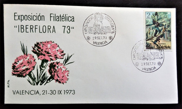 España, Sobre Expo Filatélica Iberflora Valencia 1973 L15359 0