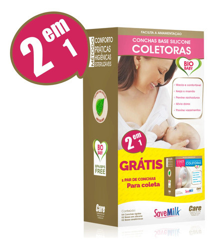 Kit 4 Conchas P/ Amamentação (silicone E Poliprop) Savemilk 1