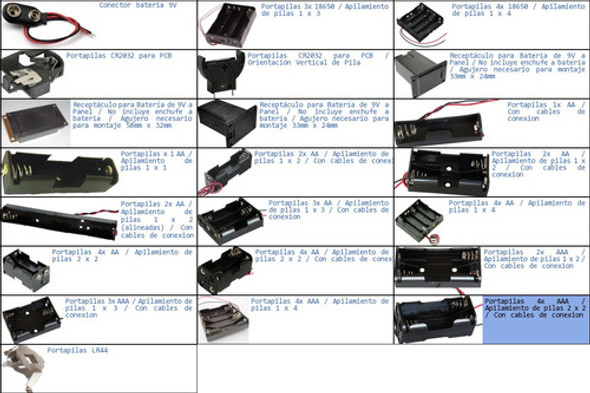 Pack 50x Portapilas 4x Aaa Apilamiento De Pilas 2 X 2 1