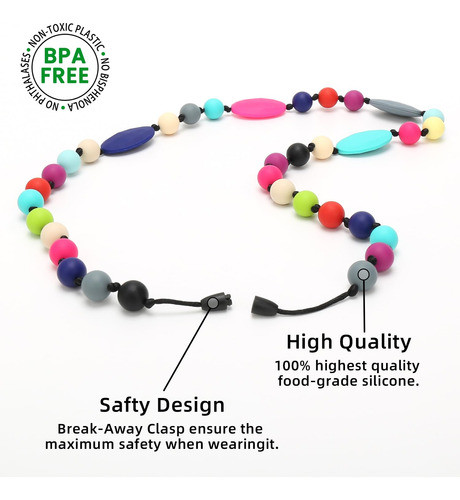 Camiseta De Silicone Chew Necklaces Misslili For Sensory Kid 1