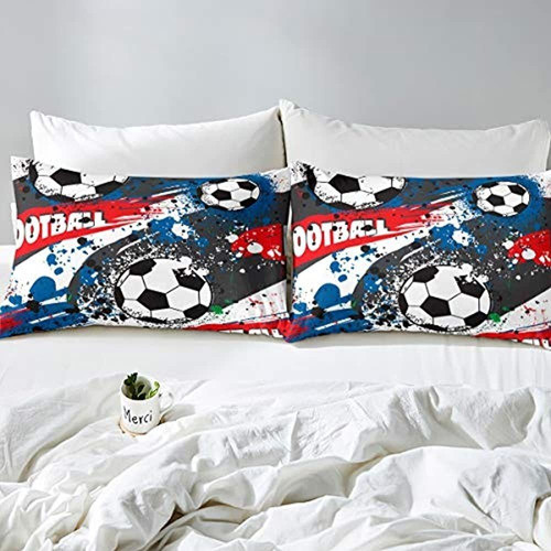 Juego De Ropa De Cama Para Niños, Funda De Edredón De Fútbol 1