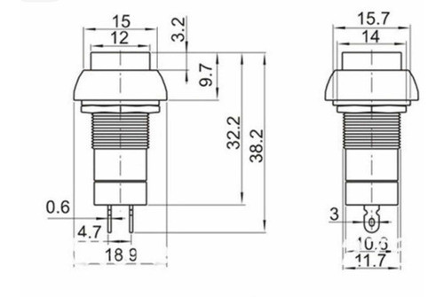 Chave Botão Pbs-11b Preta Kit 10 Peças 1