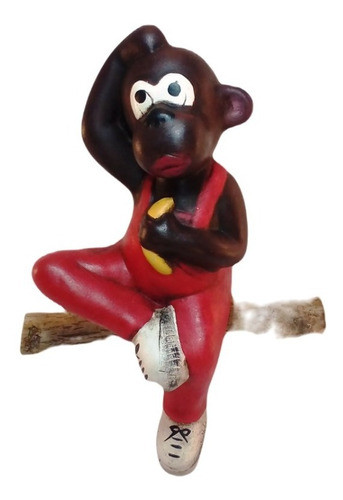 Mono Sentado Sobre Rama Para Colgar O Estante De Cerámica 0