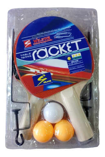 Juego De Ping Pong 2 Raquetas + 3 Pelotitas + Red Y Soporte 0