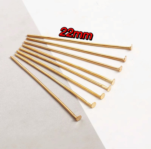 1000 Peças Alfinete Contra Pino 22mm- Dourado- Bijuterias -t 1