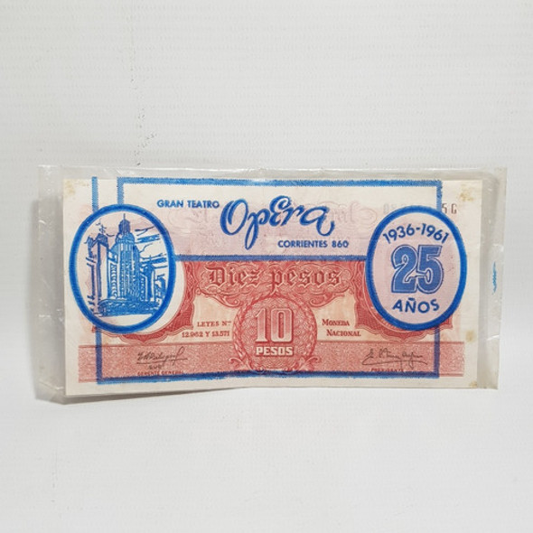 Antiguo Billete Publicitario Teatro Opera 25 Años Mag 60658 0