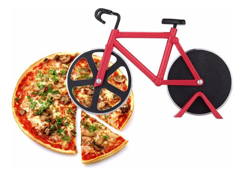 Pizza Cortador Bicicleta Roja 0