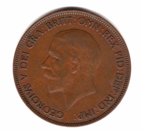 Inglaterra Gran Bretaña Moneda 1 Penny 1935 Km#838 Cobre 1