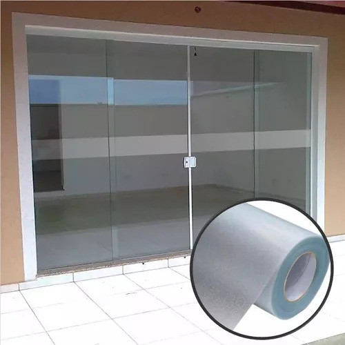 Fita Adesiva Transparente Jateado Porta Box Blindex 2mx10cm 1