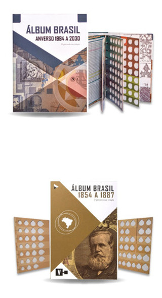 Kit Álbum Réis 1854 A 1887 + Álbum Plano Real 1994 A 2030 0