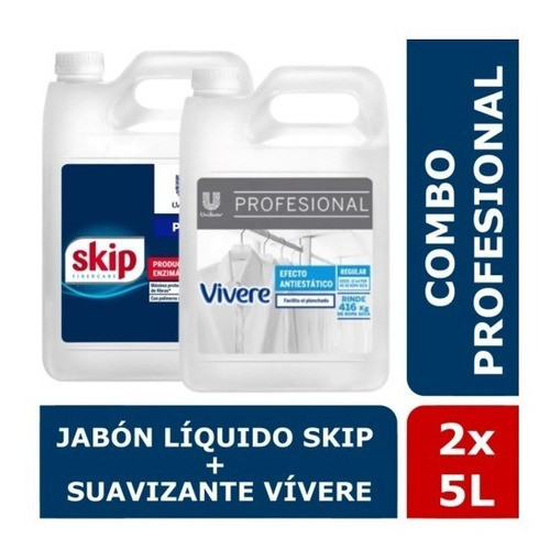 Skip Líquido 5 Litros + Suavizante Vivere 5 Litros 0