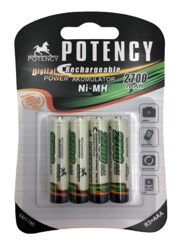 Kit 6 Cartelas Com 4 Pilha Palito Recarregável Aaa 2700mah 0