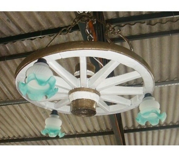 Lustre Com Roda De Carroça Original Promoção 0