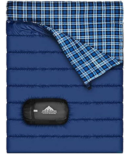Saco De Dormir Doble De Franela De Algodón Para 0